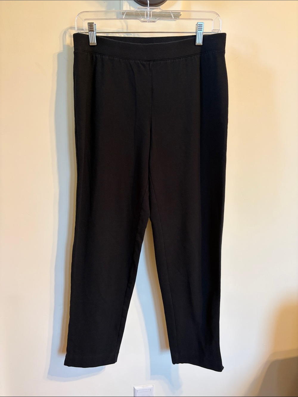 Talbots Hello Saturday Black Pull On Ankle Pants S Slim Leg Side Slit